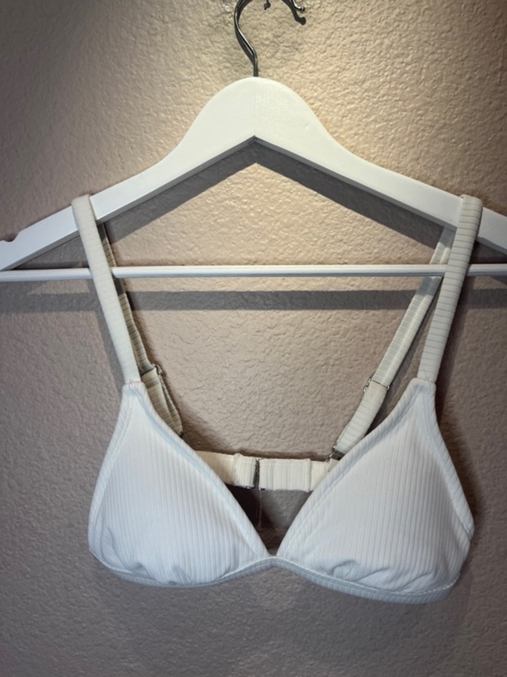 Xhilaration Women’s Juniors Ribbed Triangle Bikini Top White XS